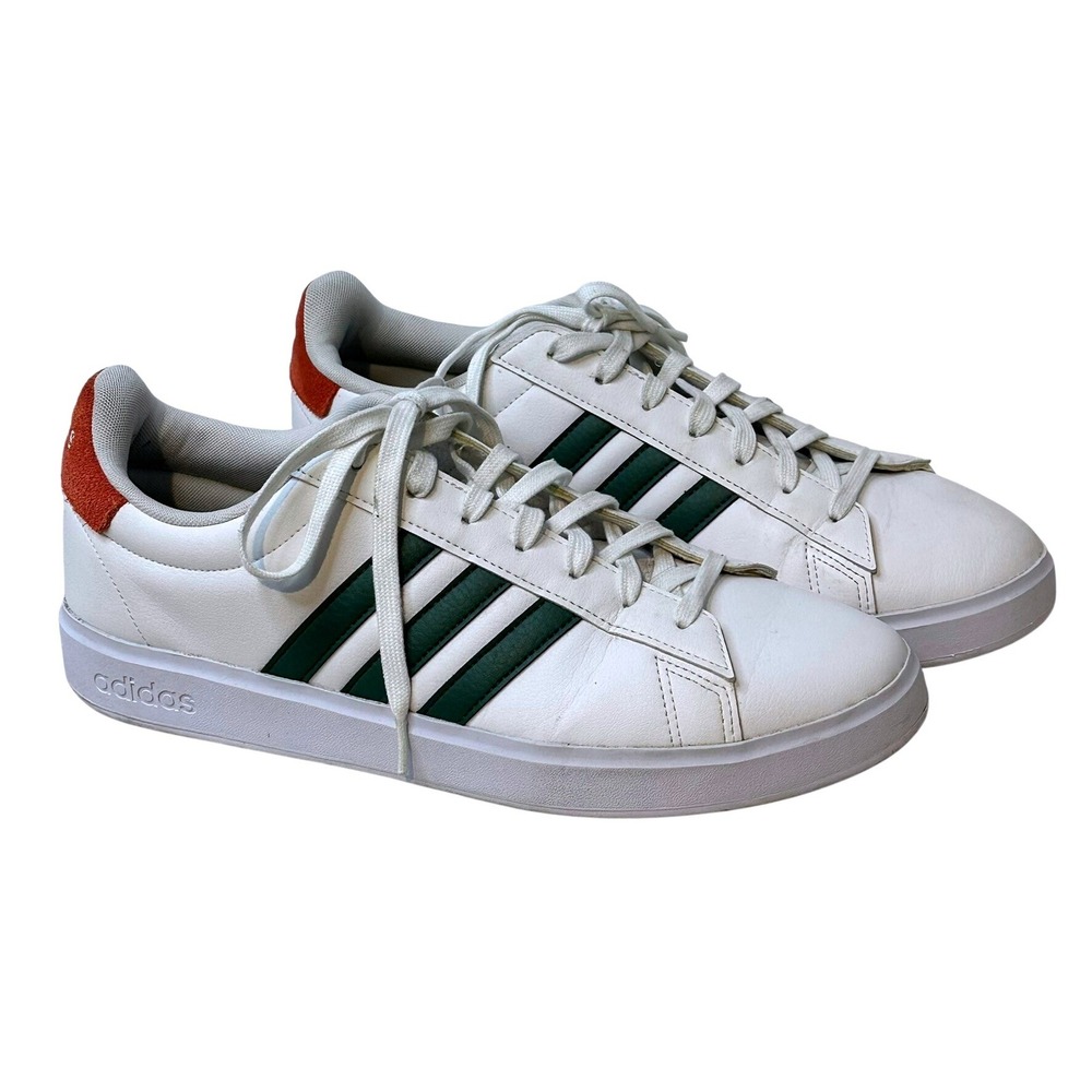 Adidas Grand Court Base 2.0 Mens Size 13 White Green GW9201 Sneakers